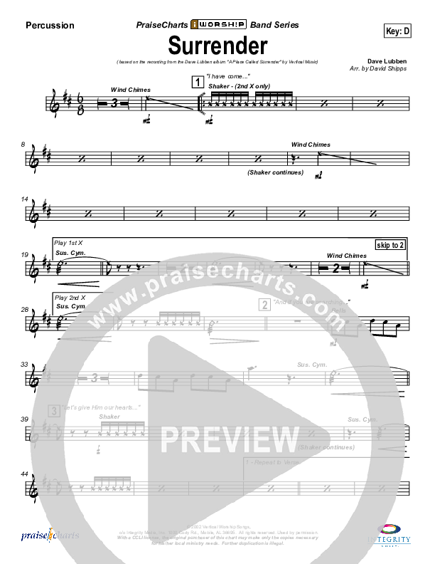 Surrender Percussion (Dave Lubben)