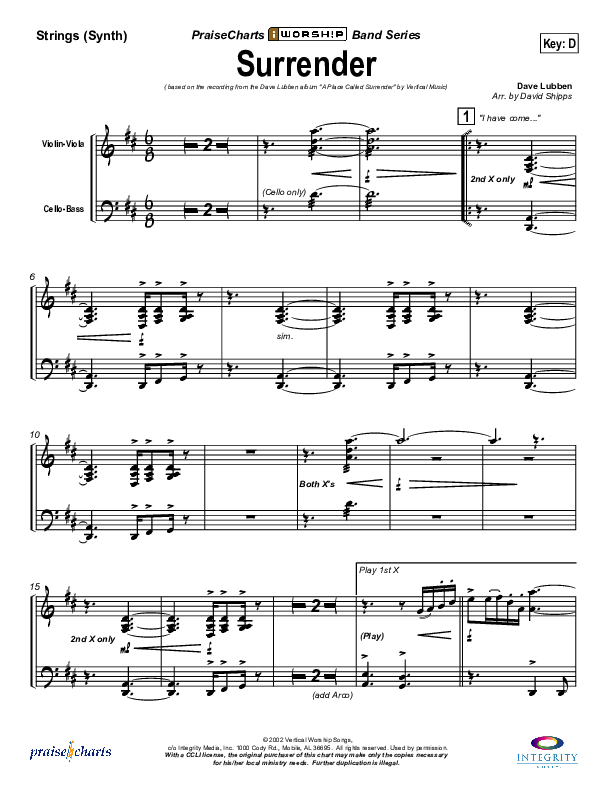 Surrender Synth Strings (Dave Lubben)