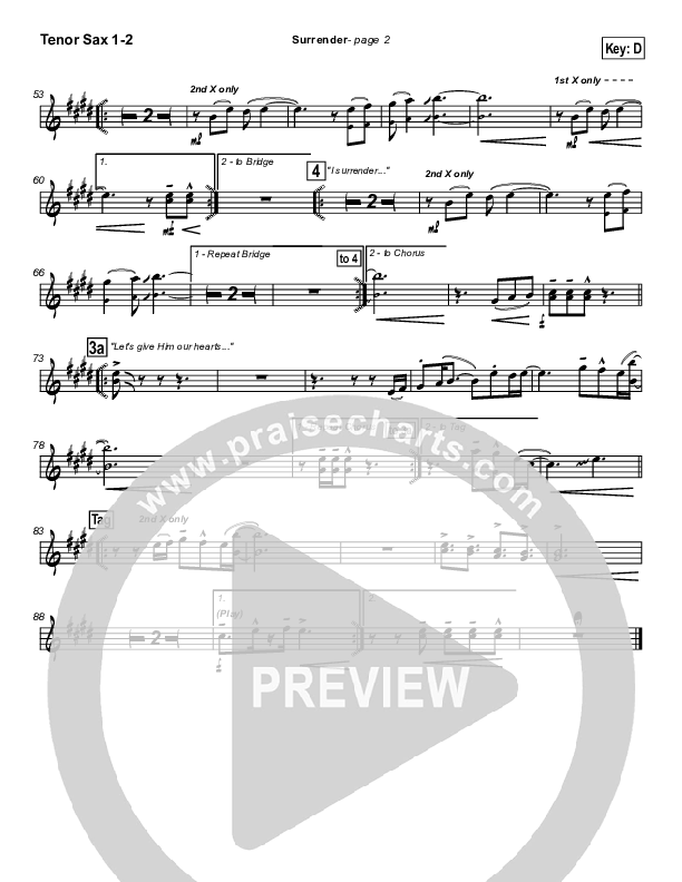 Surrender Tenor Sax 1/2 (Dave Lubben)