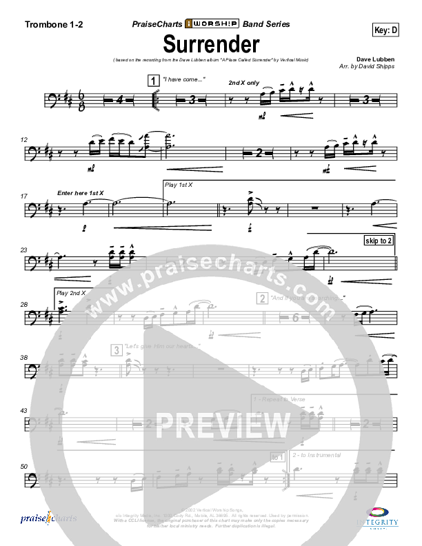 Surrender Trombone 1/2 (Dave Lubben)