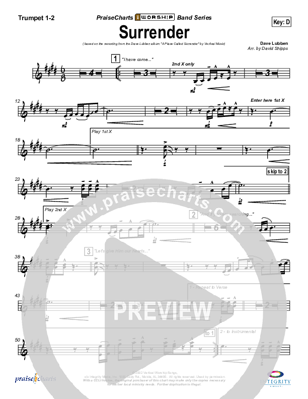 Surrender Trumpet 1,2 (Dave Lubben)