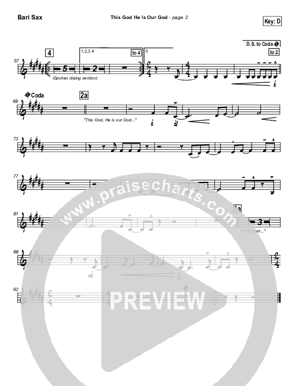 This God He Is Our God Bari Sax (Tommy Walker)