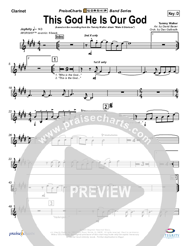 This God He Is Our God Clarinet (Tommy Walker)