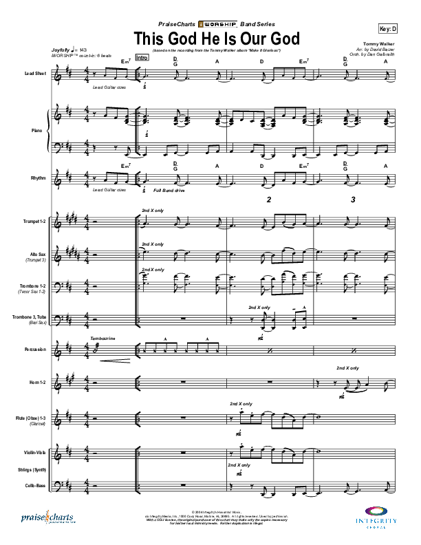 This God He Is Our God Conductor's Score (Tommy Walker)