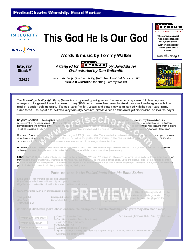 This God He Is Our God Cover Sheet (Tommy Walker)