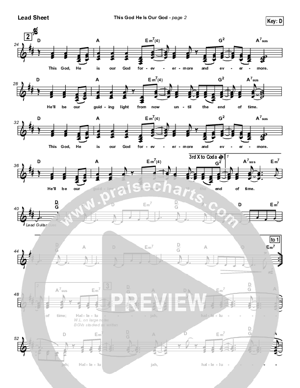 This God He Is Our God Lead Sheet (Tommy Walker)