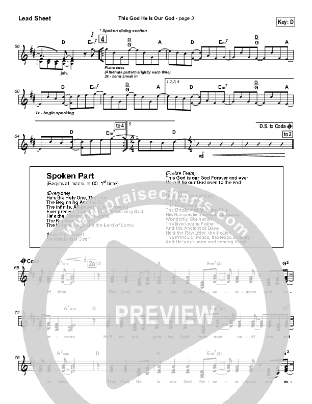 This God He Is Our God Lead Sheet (Tommy Walker)