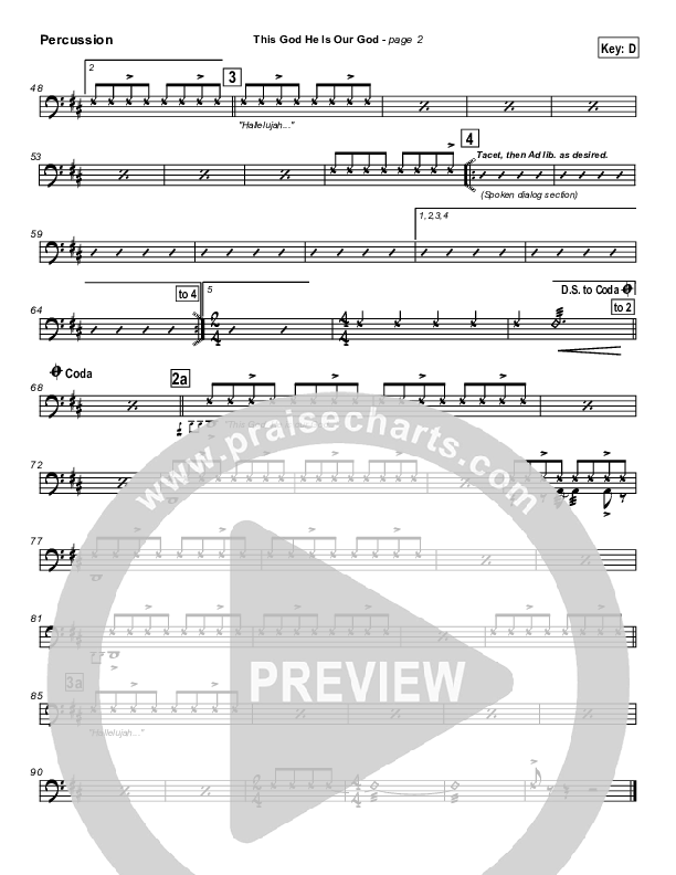 This God He Is Our God Percussion (Tommy Walker)