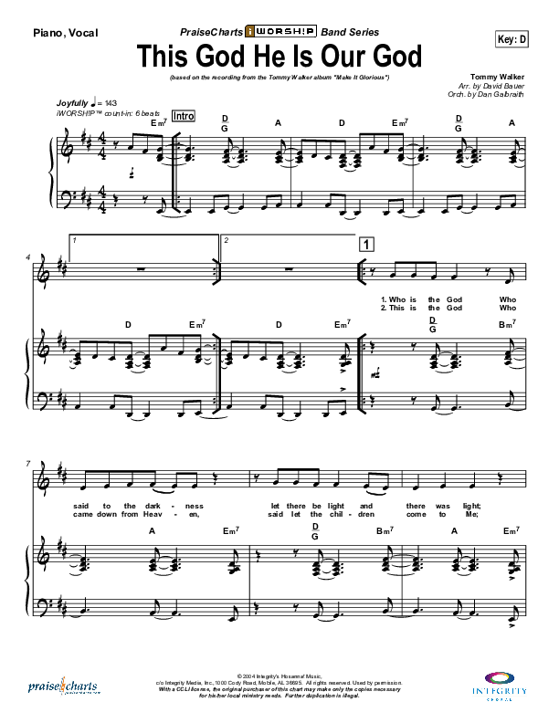 This God He Is Our God Lead & Piano (Tommy Walker)