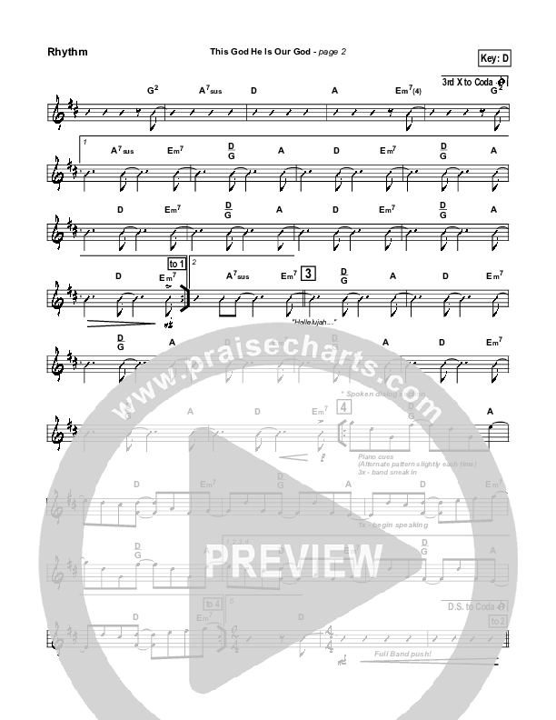 This God He Is Our God Rhythm Chart (Tommy Walker)