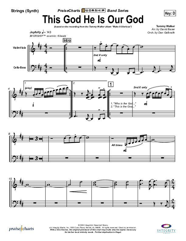 This God He Is Our God Synth Strings (Tommy Walker)