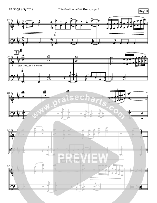 This God He Is Our God Synth Strings (Tommy Walker)