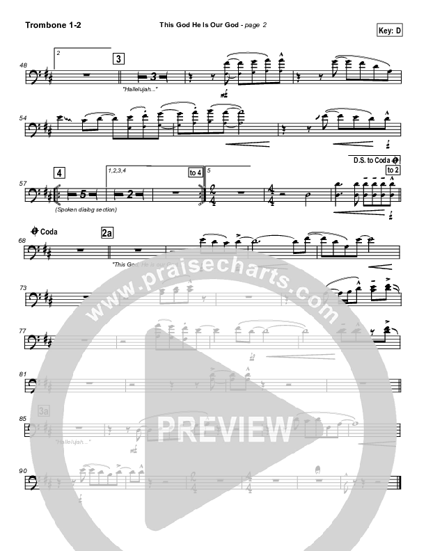 This God He Is Our God Trombone 1/2 (Tommy Walker)