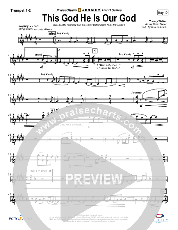 This God He Is Our God Trumpet 1,2 (Tommy Walker)