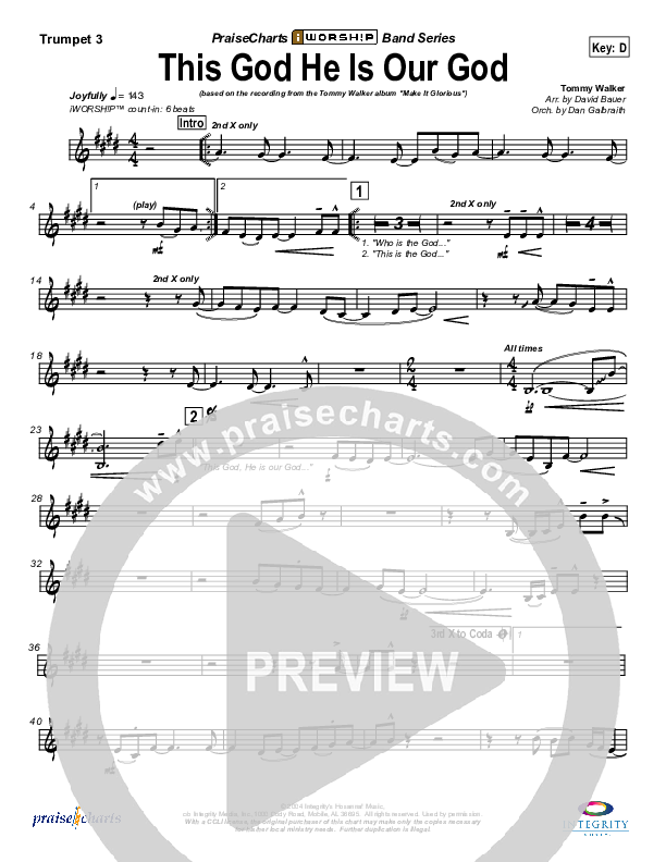 This God He Is Our God Trumpet 3 (Tommy Walker)