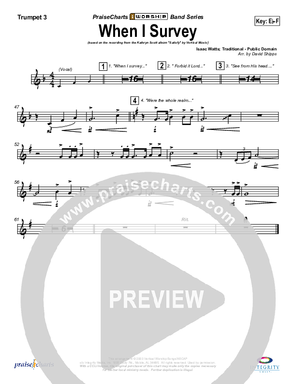 When I Survey (The Wondrous Cross) Trumpet 3 (Kathryn Scott)