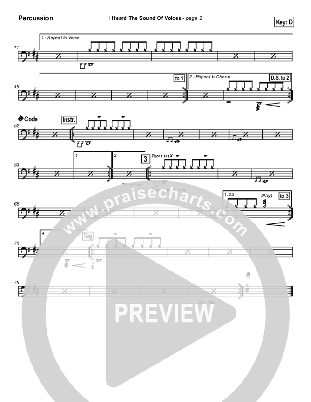 I Heard the Sound of Voices Percussion (Robin Mark)