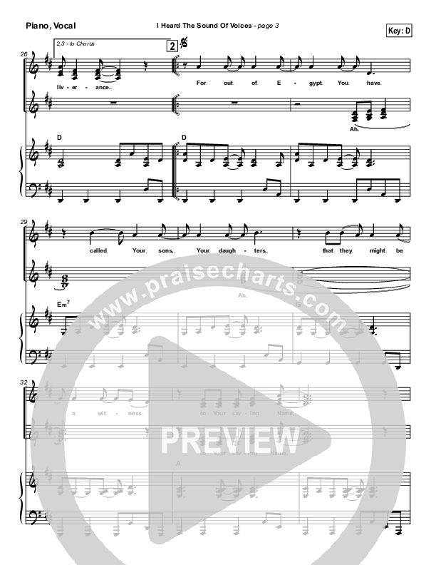 I Heard the Sound of Voices Lead & Piano (Robin Mark)