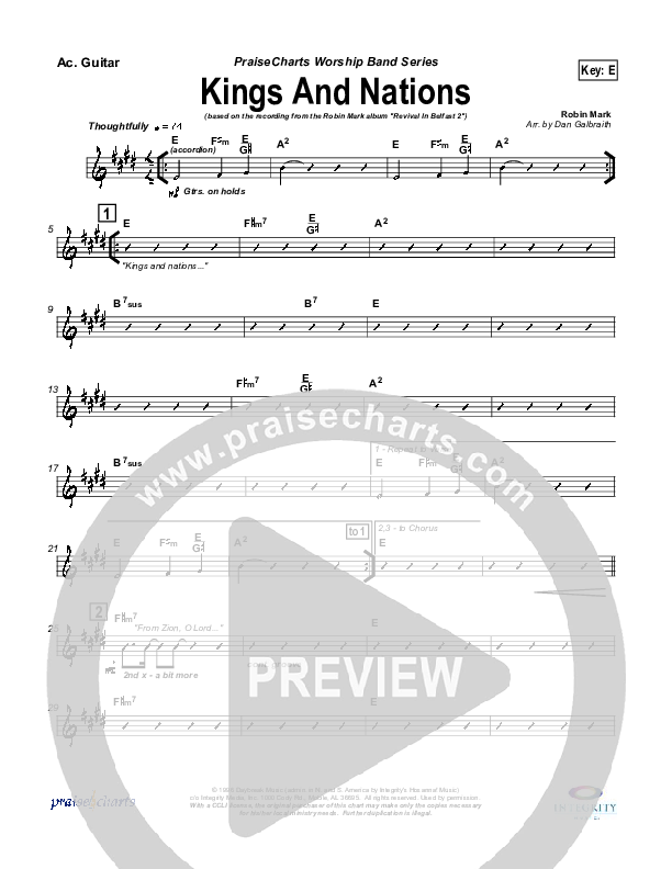 Kings And Nations Rhythm Chart (Robin Mark)