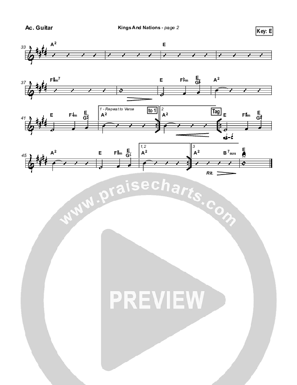 Kings And Nations Acoustic Guitar (Robin Mark)