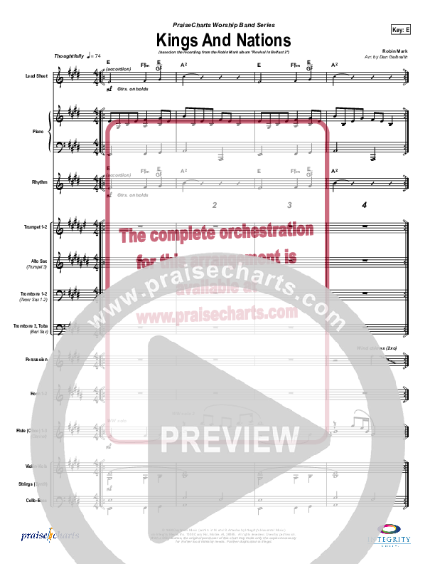 Kings And Nations Conductor's Score (Robin Mark)