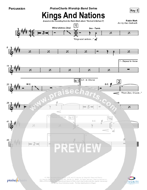 Kings And Nations Percussion (Robin Mark)