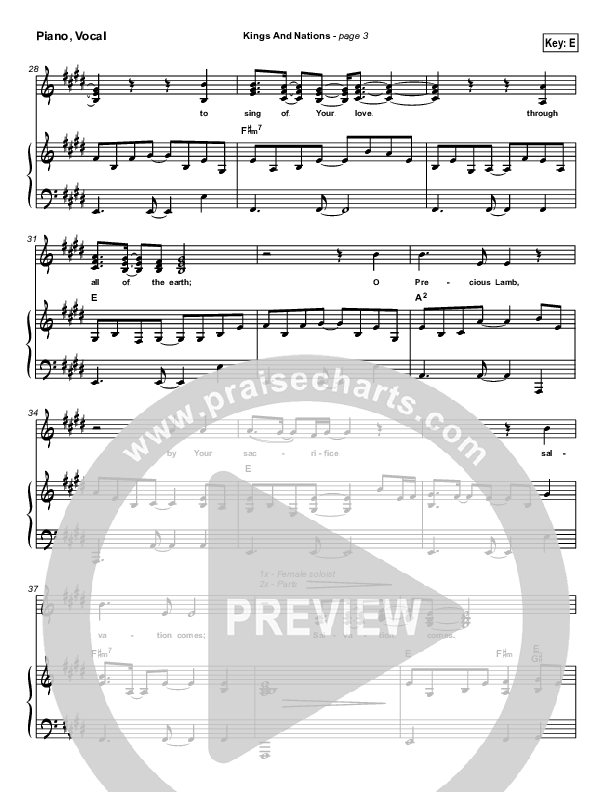 Kings And Nations Piano/Vocal (Robin Mark)