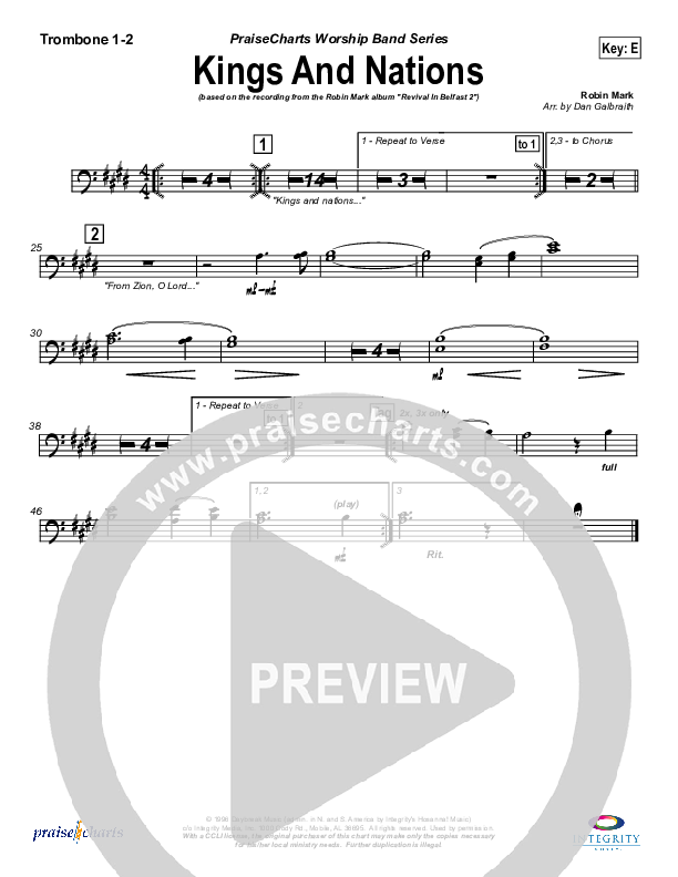Kings And Nations Trombone 1/2 (Robin Mark)