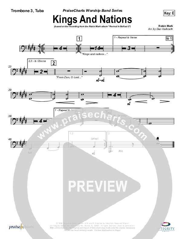 Kings And Nations Trombone 3/Tuba (Robin Mark)