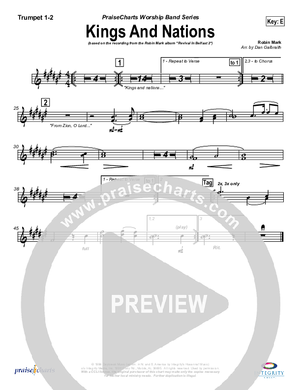 Kings And Nations Trumpet 1,2 (Robin Mark)