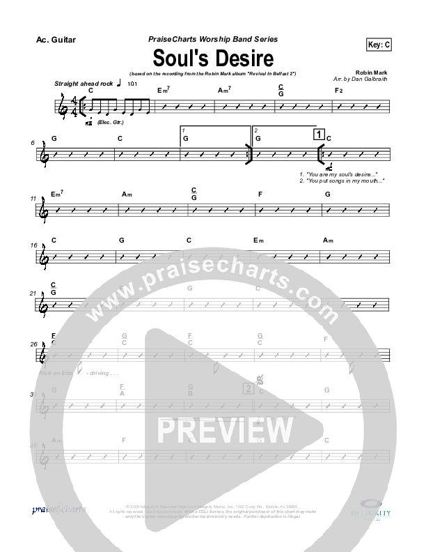 Soul's Desire Acoustic Guitar (Robin Mark)