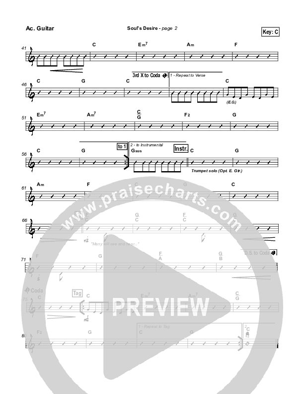 Soul's Desire Acoustic Guitar (Robin Mark)