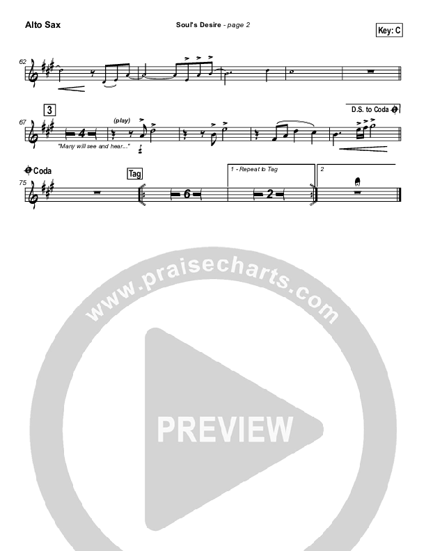 Soul's Desire Alto Sax (Robin Mark)