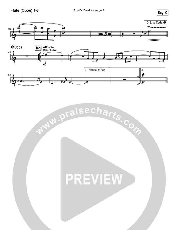 Soul's Desire Flute/Oboe 1/2/3 (Robin Mark)