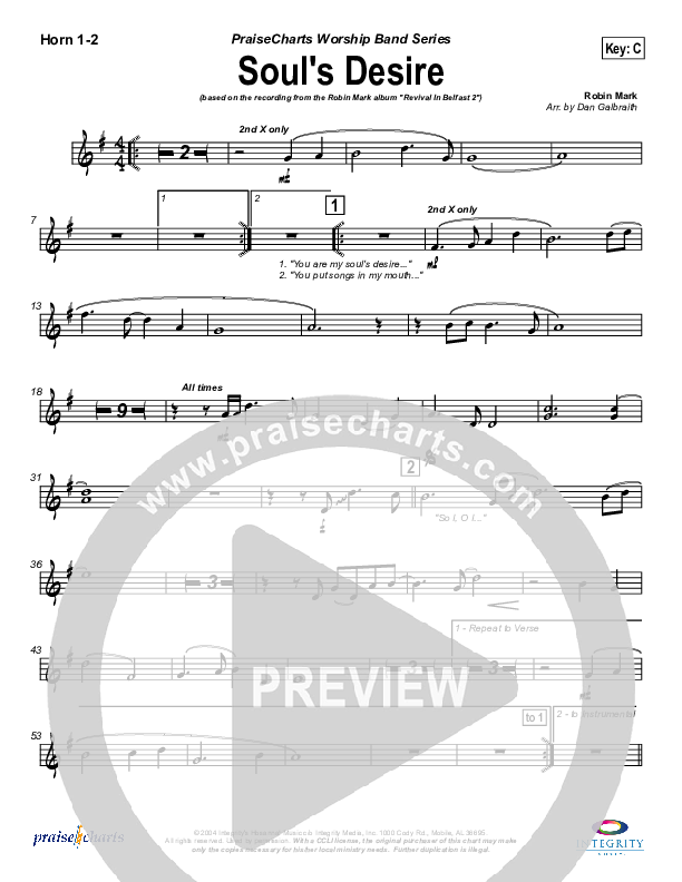 Soul's Desire Brass Pack (Robin Mark)