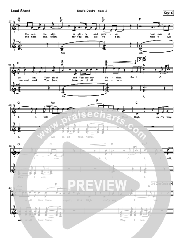 Soul's Desire Lead Sheet (SAT) (Robin Mark)