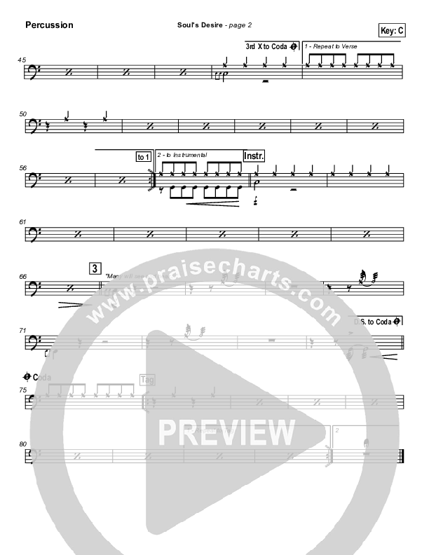 Soul's Desire Percussion (Robin Mark)