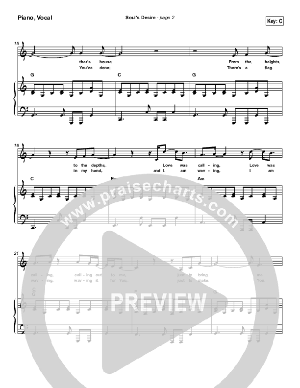 Soul's Desire Piano/Vocal & Lead (Robin Mark)