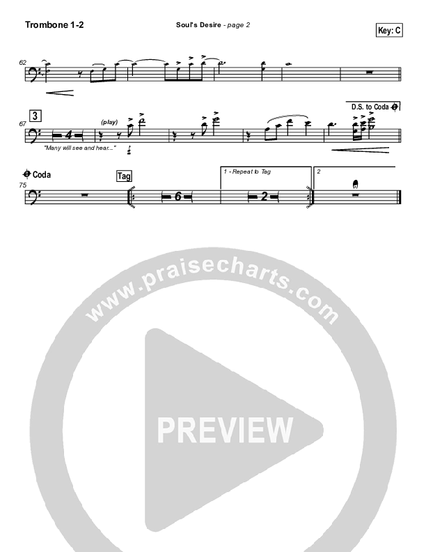 Soul's Desire Trombone 1/2 (Robin Mark)