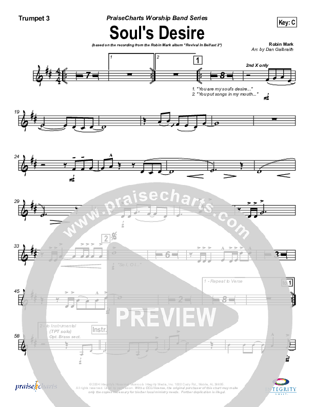 Soul's Desire Trumpet 3 (Robin Mark)