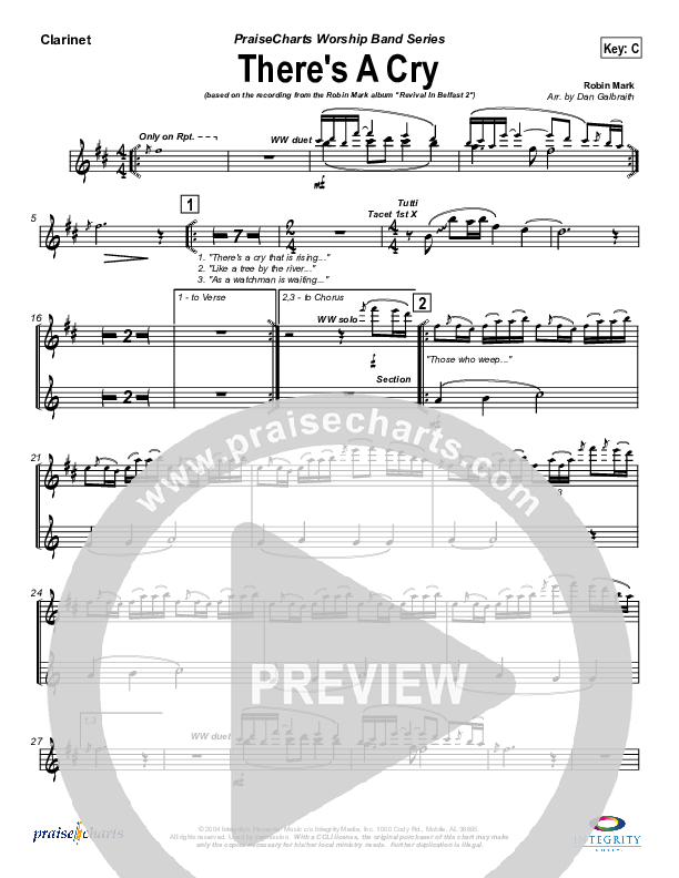 There's A Cry Clarinet (Robin Mark)