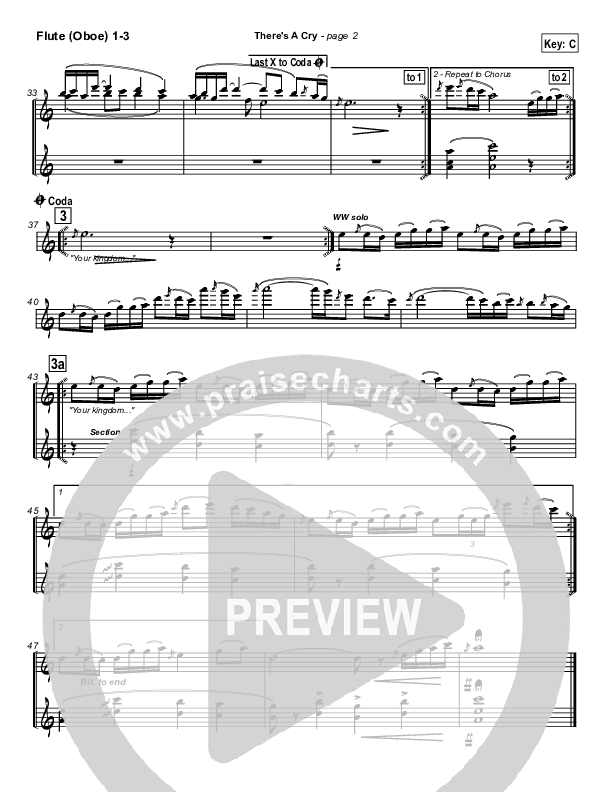 There's A Cry Flute/Oboe 1/2/3 (Robin Mark)