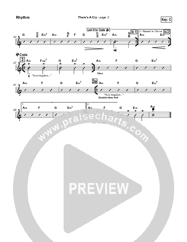 There's A Cry Rhythm Chart (Robin Mark)