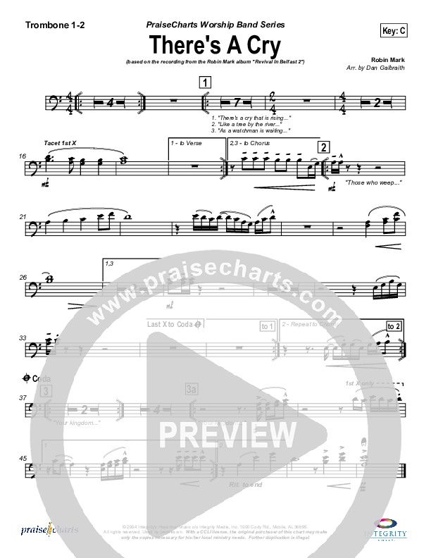 There's A Cry Trombone 1/2 (Robin Mark)