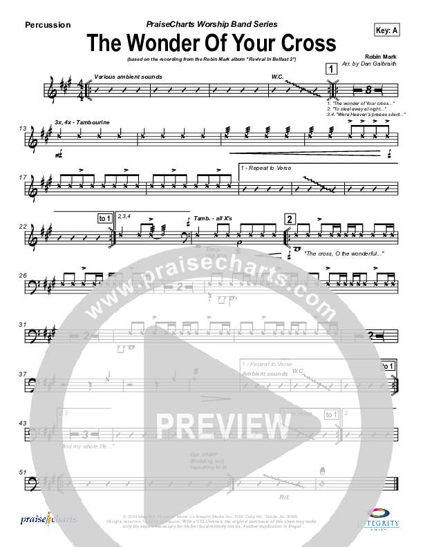 The Wonder Of Your Cross Percussion (Robin Mark)