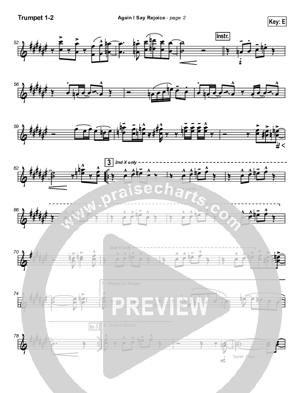 Again I Say Rejoice Trumpet 1,2 (Israel Houghton)