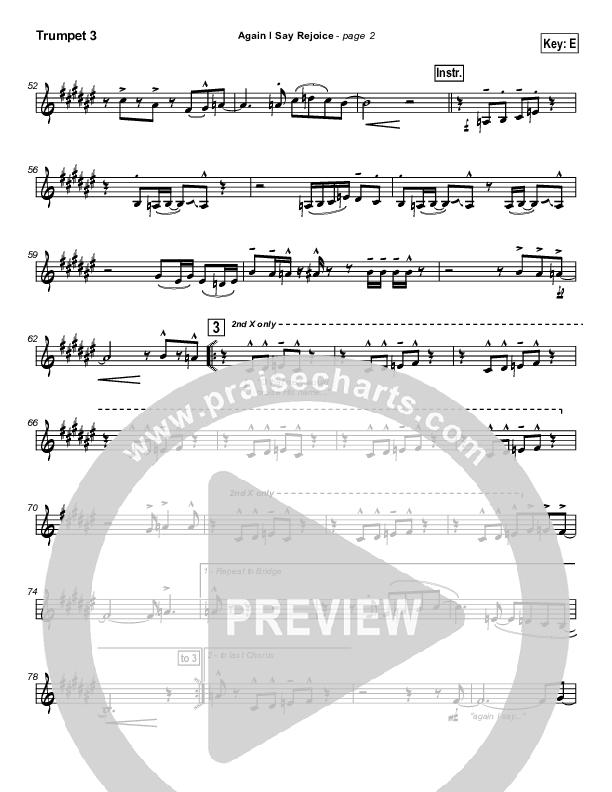 Again I Say Rejoice Trumpet 3 (Israel Houghton)