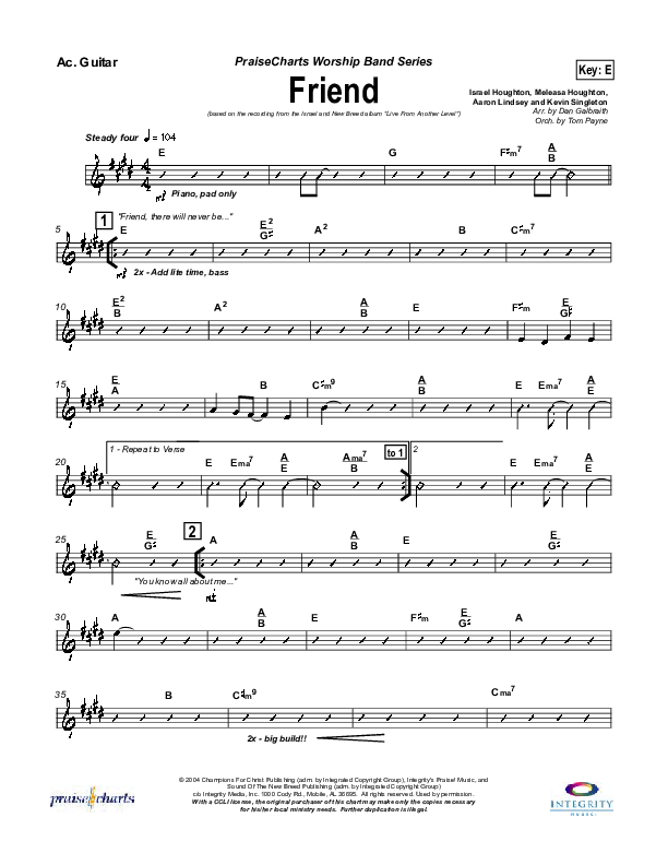 Friend Acoustic Guitar (Israel Houghton)