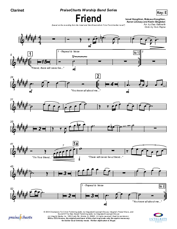 Friend Clarinet (Israel Houghton)