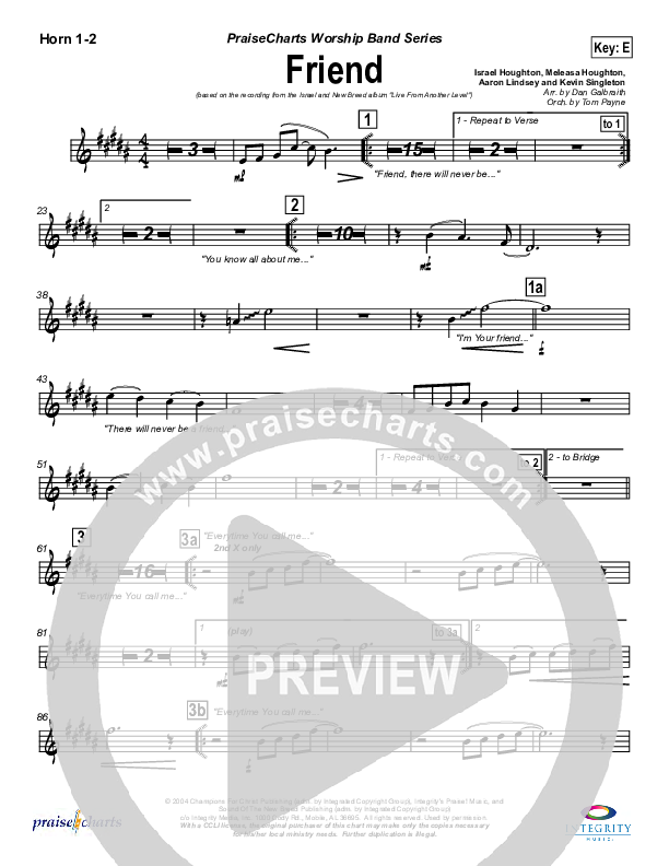 Friend French Horn 1/2 (Israel Houghton)